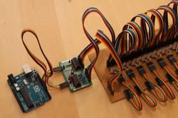 LED and shift register boards connected
